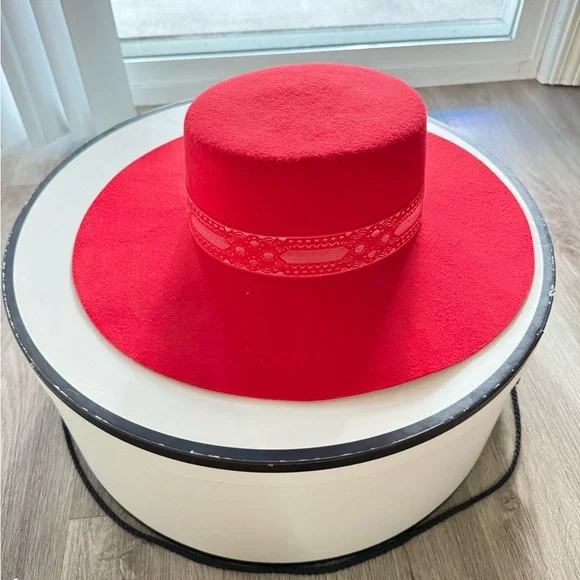 lack of color the sierra ruby red wide brim wool boater sun hat size medium 57cm Lack of Color Women main image 4